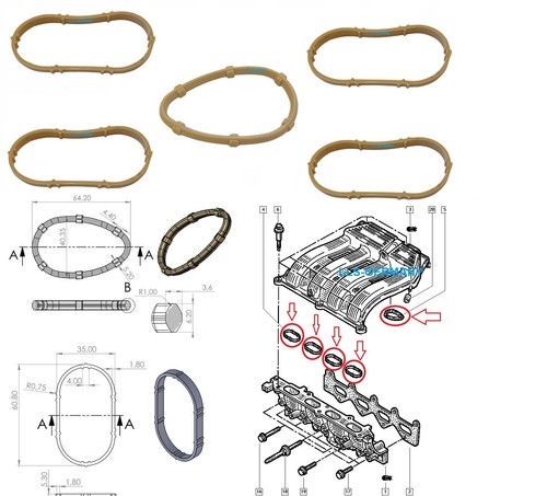 Ansaugkrümmerdichtung set - ansaugkrümmerdichtung,